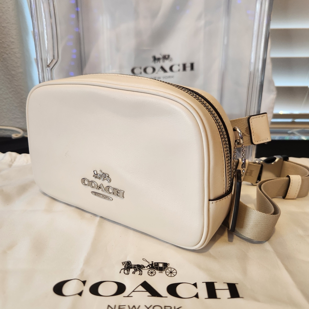 Coach Cream Crossbody Bag with Silver Hardware